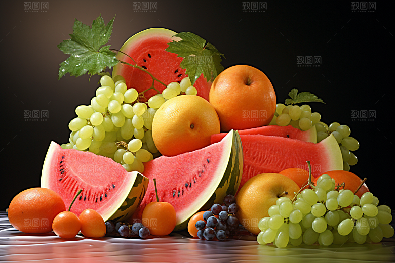 新鲜水果美味补充维C摄影图