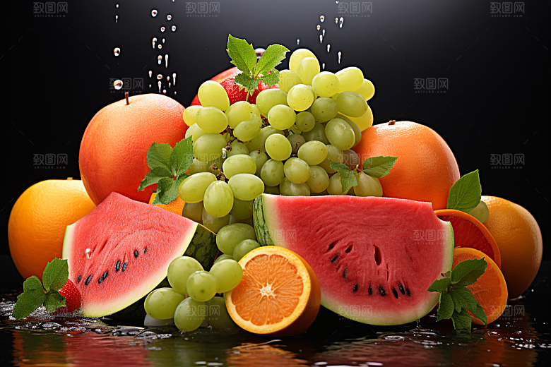 新鲜水果高清缤纷摄影图