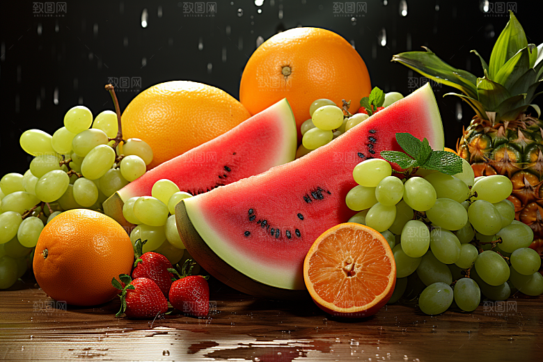 新鲜水果缤纷鲜果摄影图