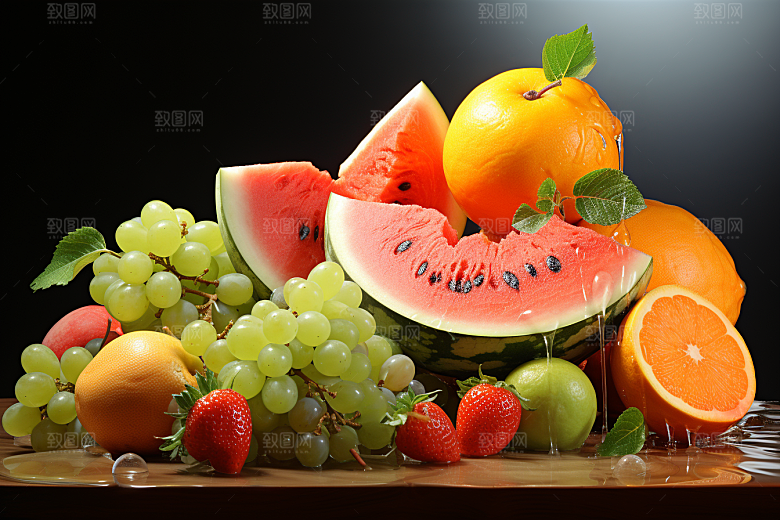 新鲜水果缤纷美味摄影图