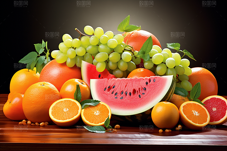 新鲜水果美食缤纷摄影图