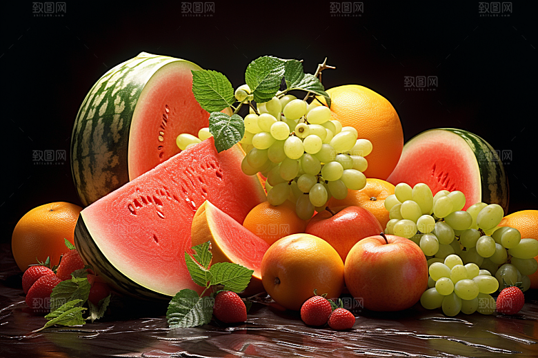 新鲜水果缤纷美味摄影图