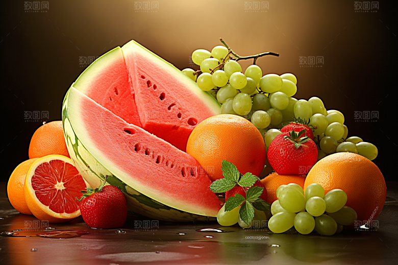 新鲜水果补充维C鲜果摄影图
