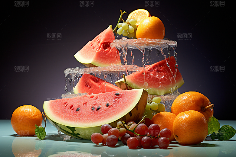 新鲜水果缤纷鲜果摄影图