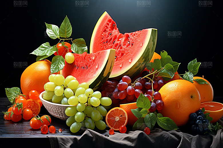 新鲜水果美味缤纷摄影图