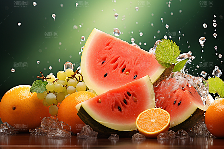 新鲜水果缤纷鲜果摄影图