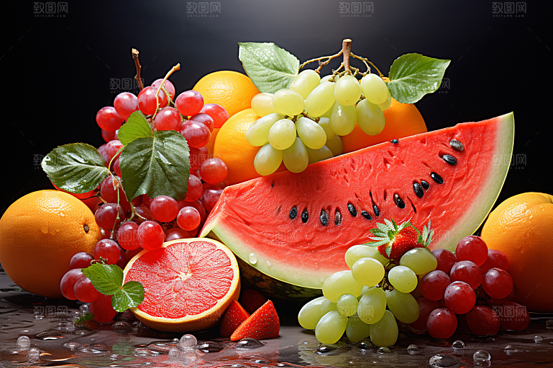 新鲜水果鲜果缤纷摄影图