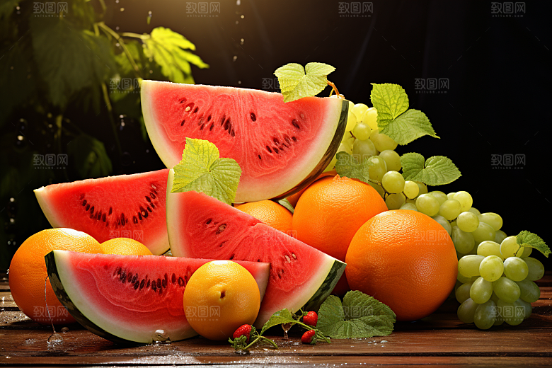 新鲜水果补充维C高清摄影图