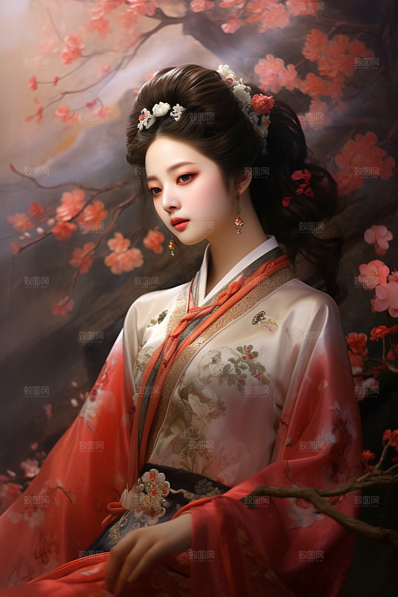 新中式美女艺术温婉插画