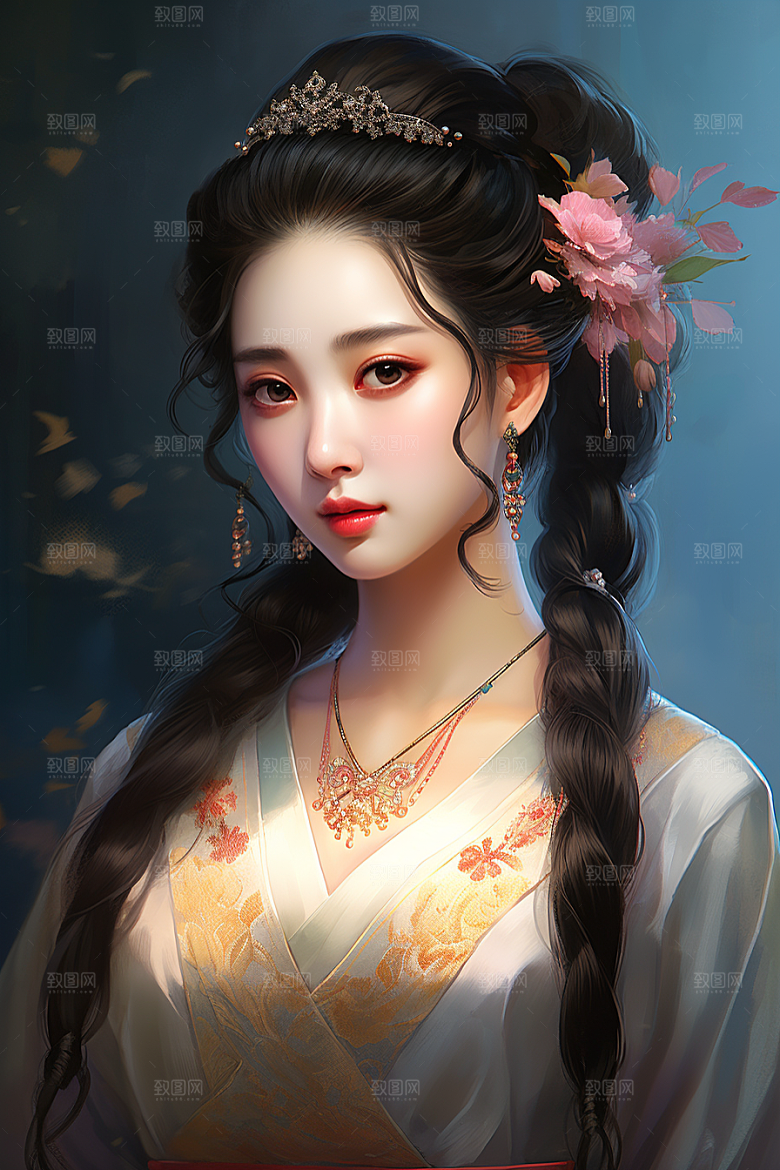 新中式美女中国风中国风插画