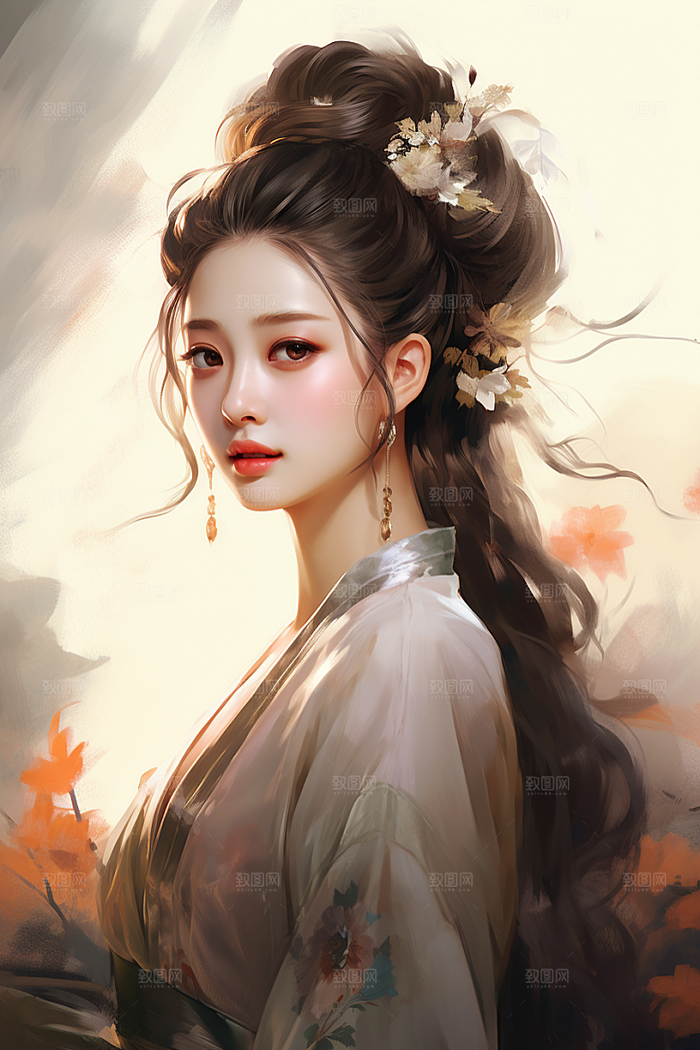 新中式美女艺术温婉插画