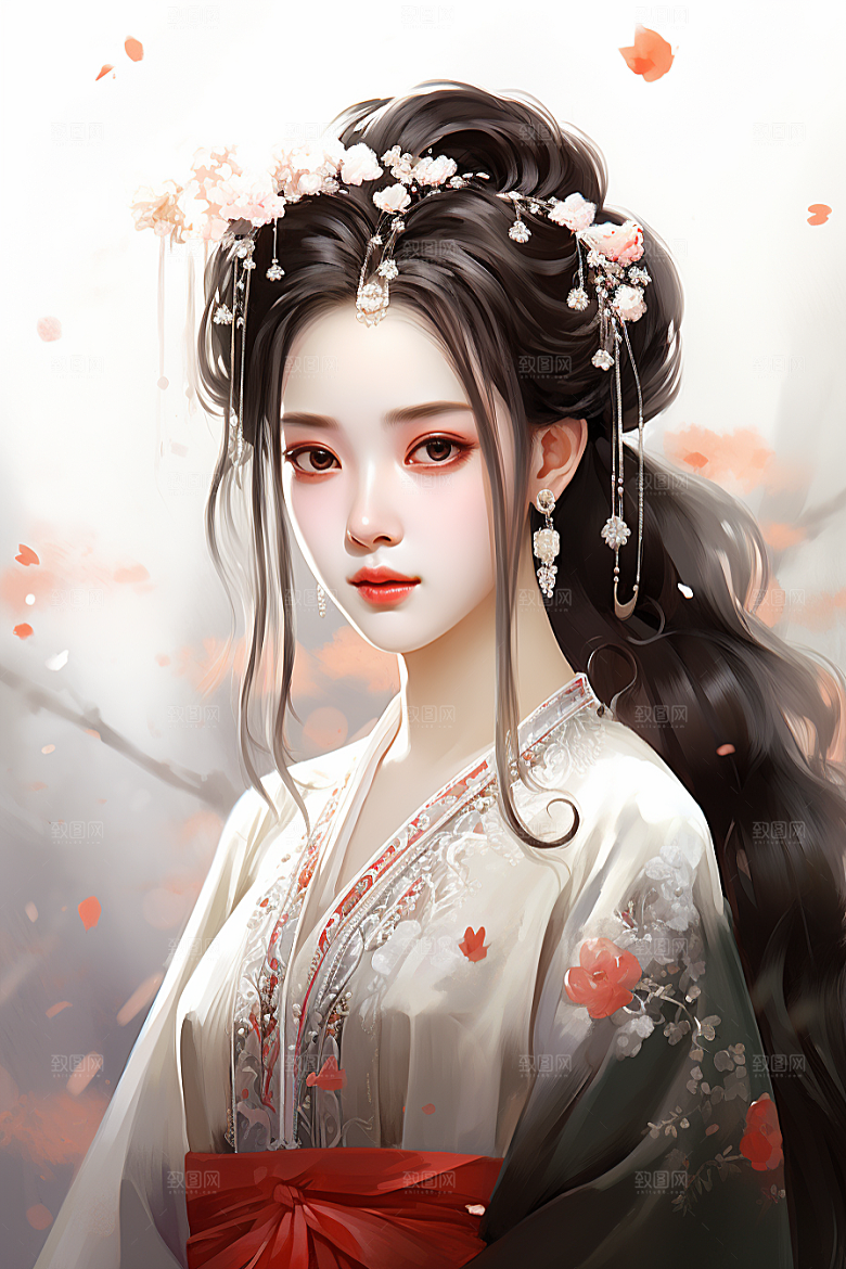 新中式美女中国风中国风插画
