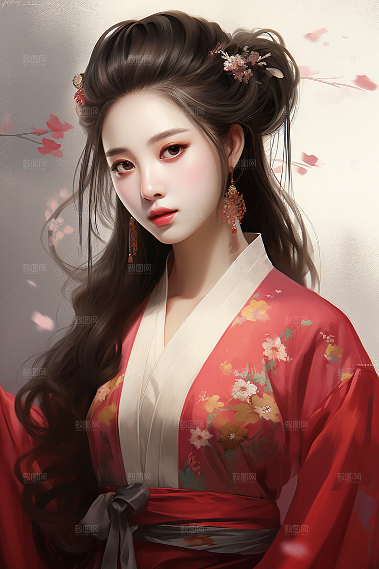 新中式美女中国风中国风插画