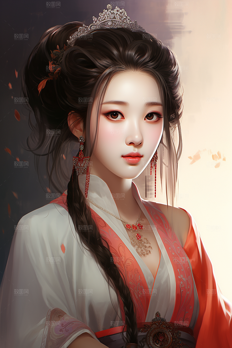 新中式美女温婉唯美插画