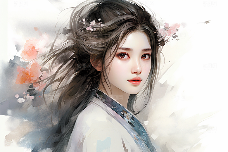新中式美女高清文艺插画