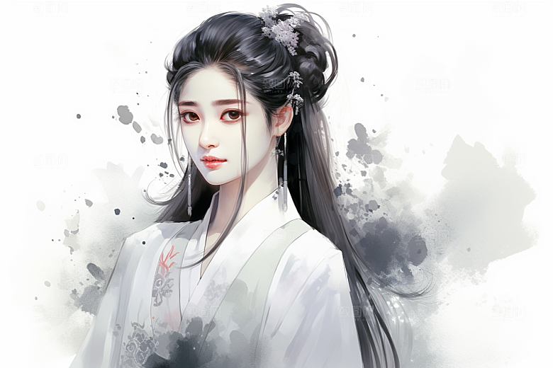 新中式美女温婉中国风插画