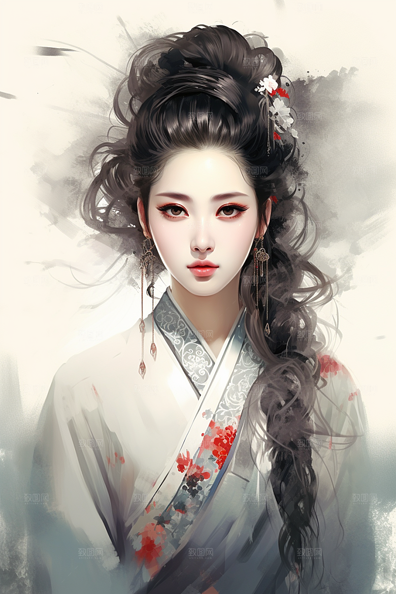 新中式美女温婉中国风插画