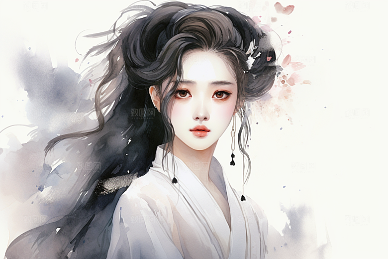 新中式美女唯美温婉插画