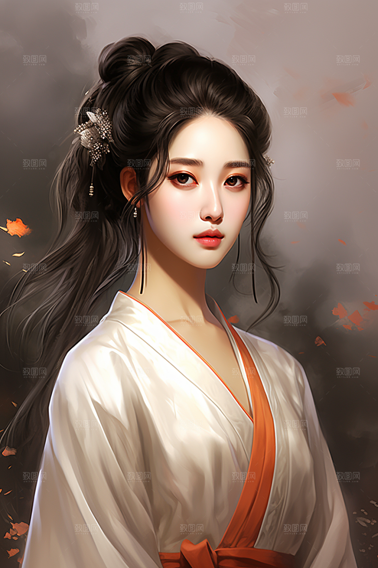 新中式美女文艺温婉插画