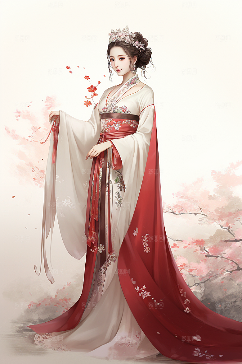 新中式美女文艺温婉插画