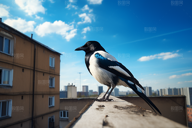 喜鹊清新动物摄影图