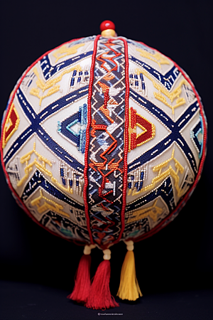 绣球传统文化刺绣摄影图