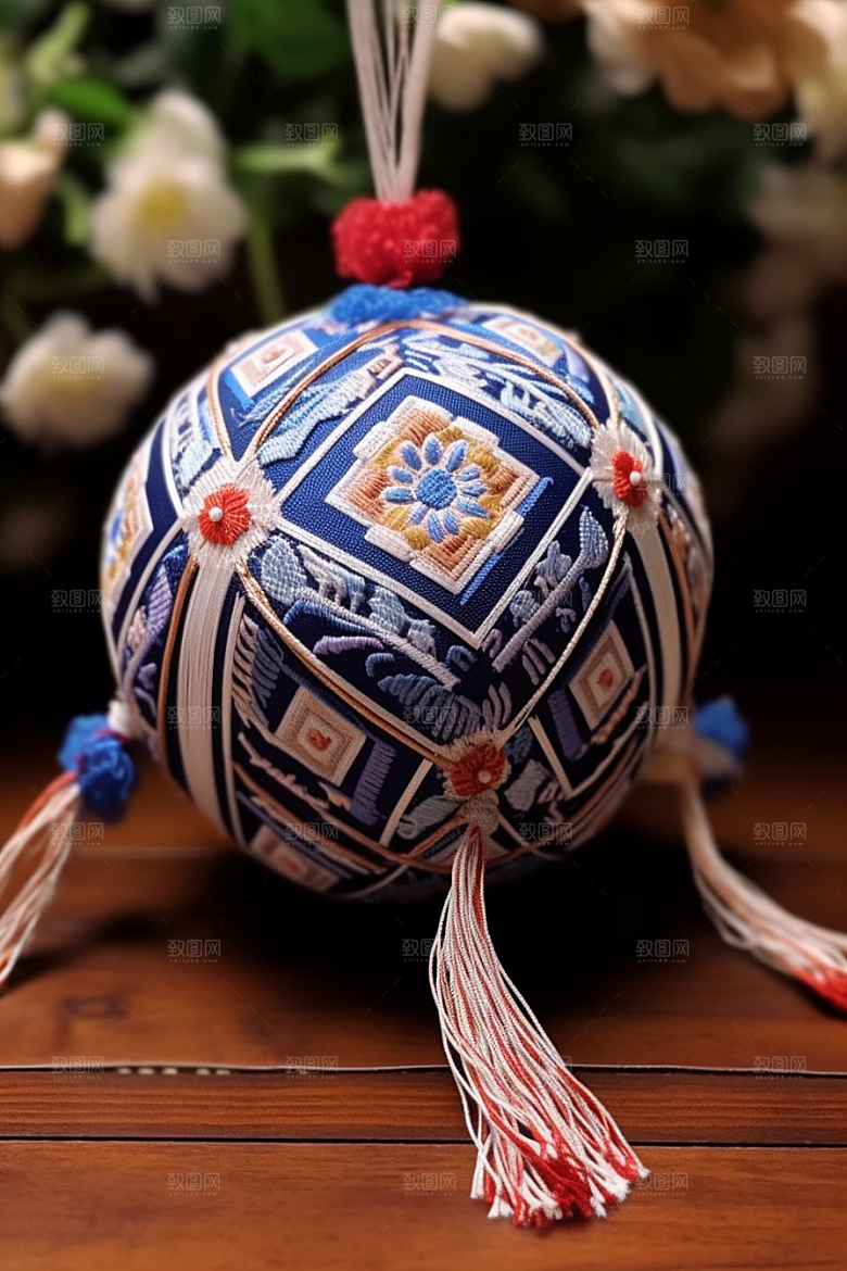 绣球中国风荷包摄影图
