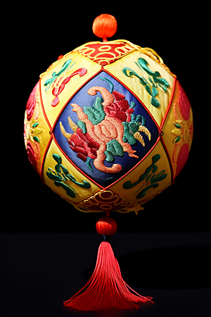 绣球针绣中国风摄影图