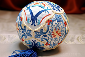 绣球传统文化手工艺摄影图