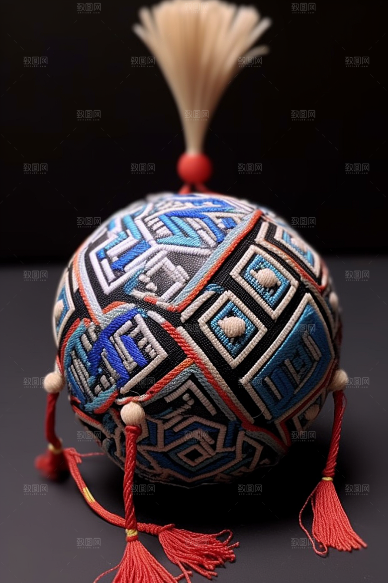 绣球高清针绣摄影图