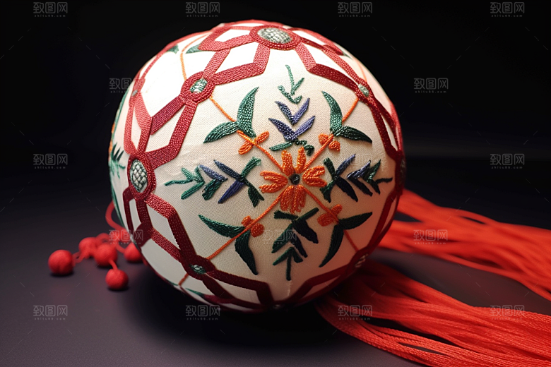 绣球中国风荷包摄影图