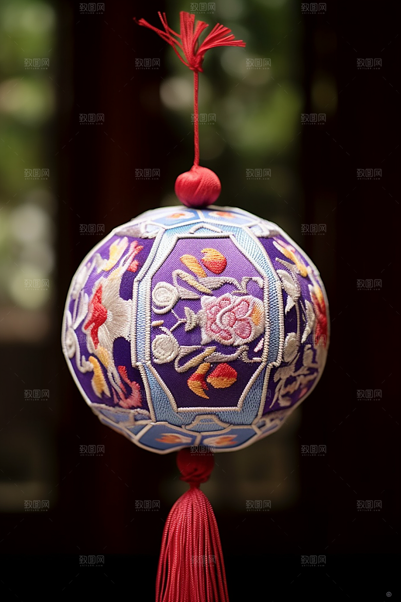 绣球荷包中国风摄影图
