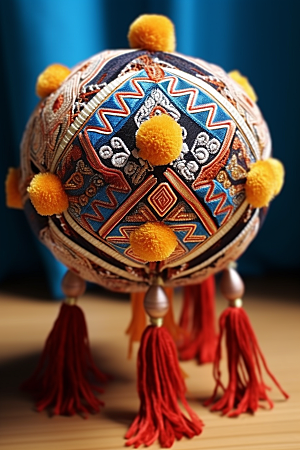绣球传统文化挂饰摄影图