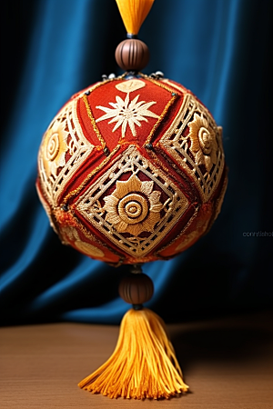 绣球传统文化荷包摄影图