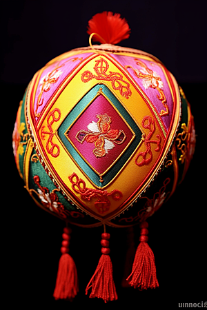绣球刺绣中国风摄影图
