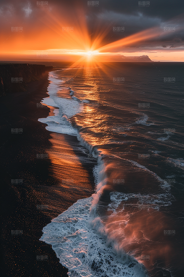 落日风光傍晚夕阳素材