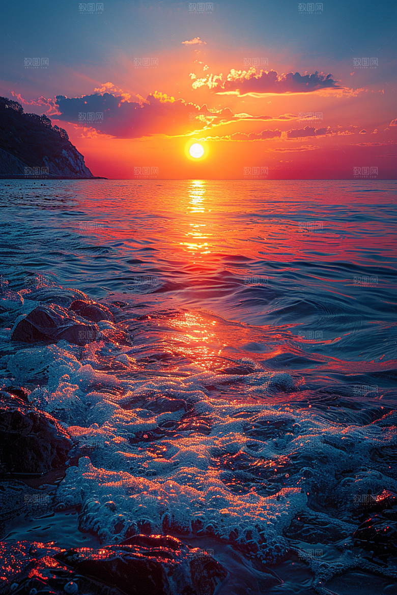 落日风光夕阳傍晚素材