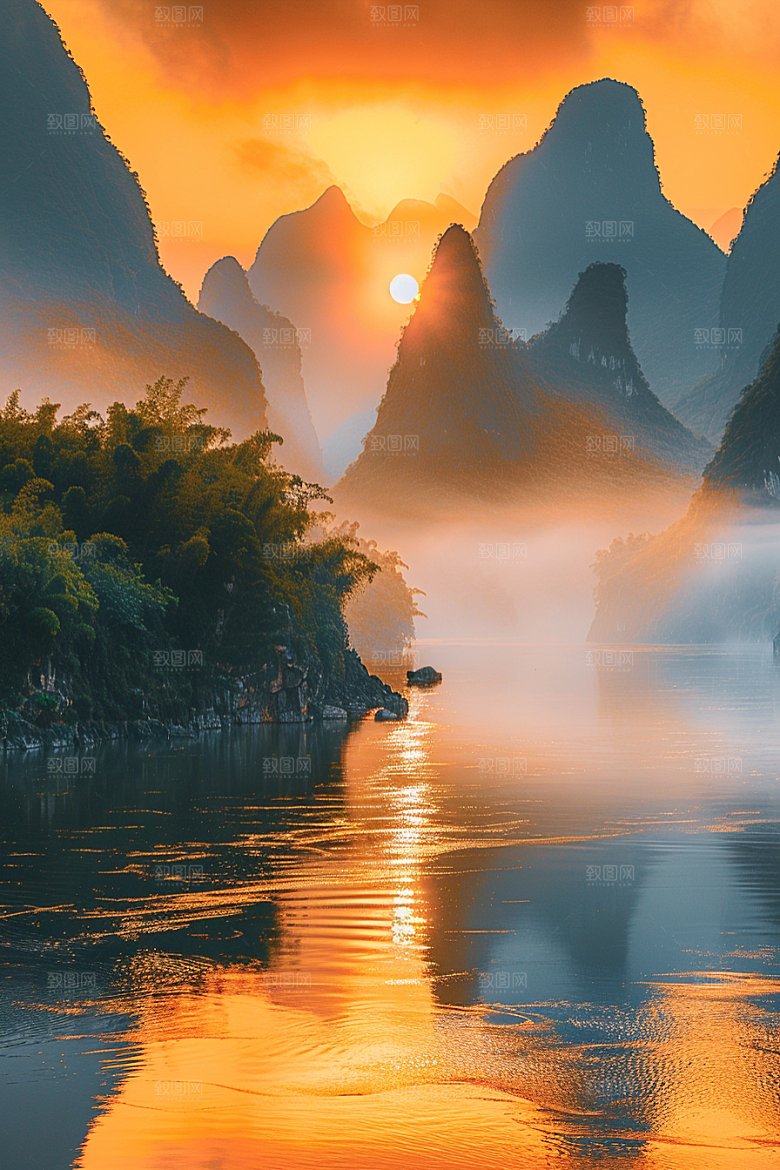 落日风光余晖自然素材