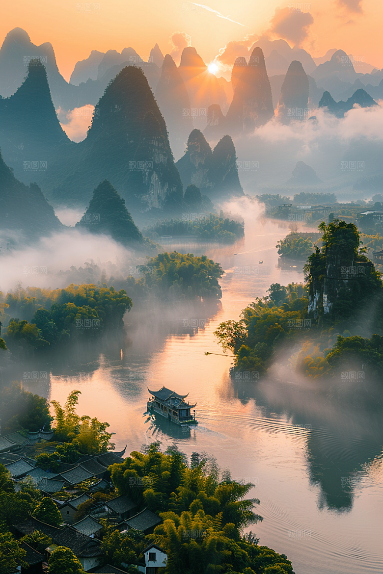 落日风光景色夕阳素材