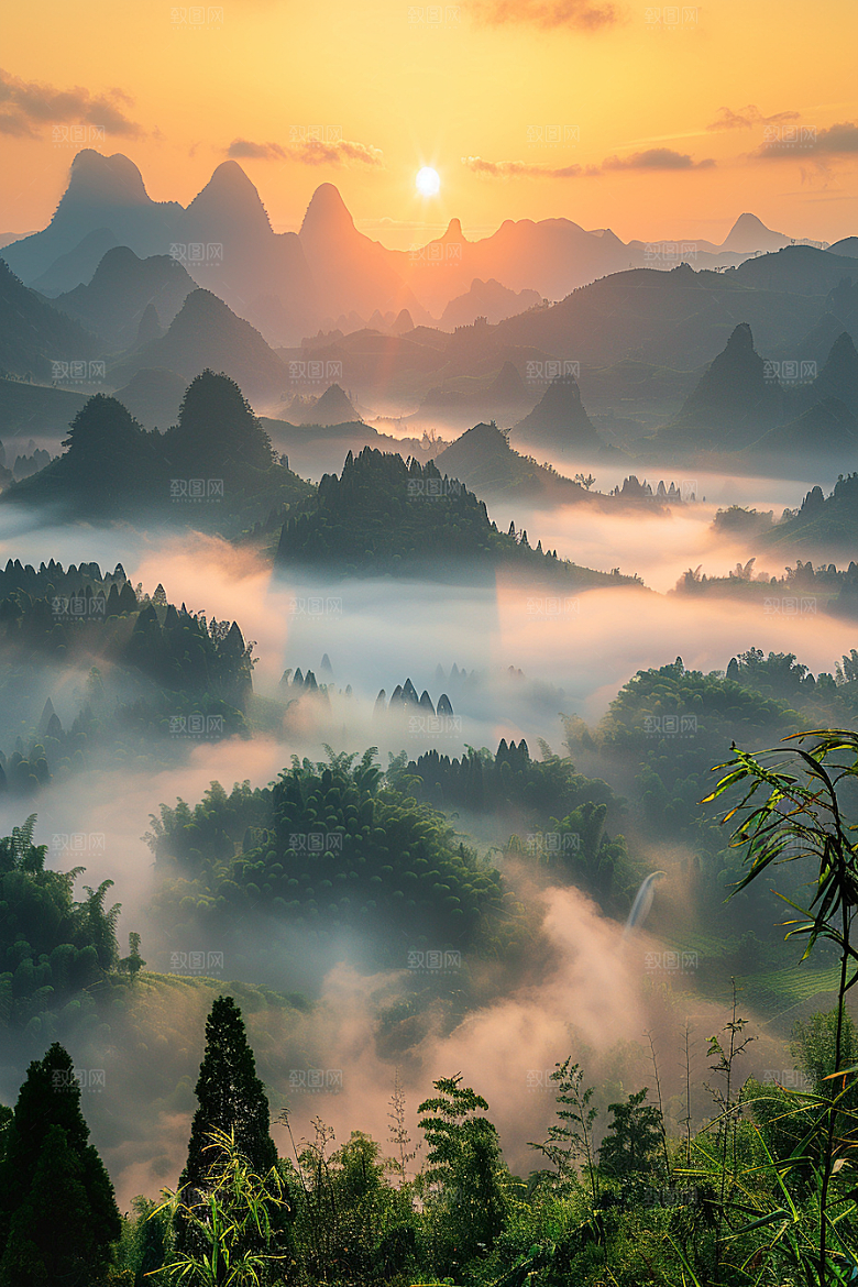 落日风光傍晚风景素材