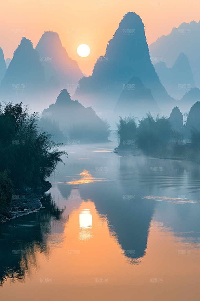 落日风光夕阳美景素材