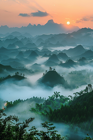 落日风光美景自然素材