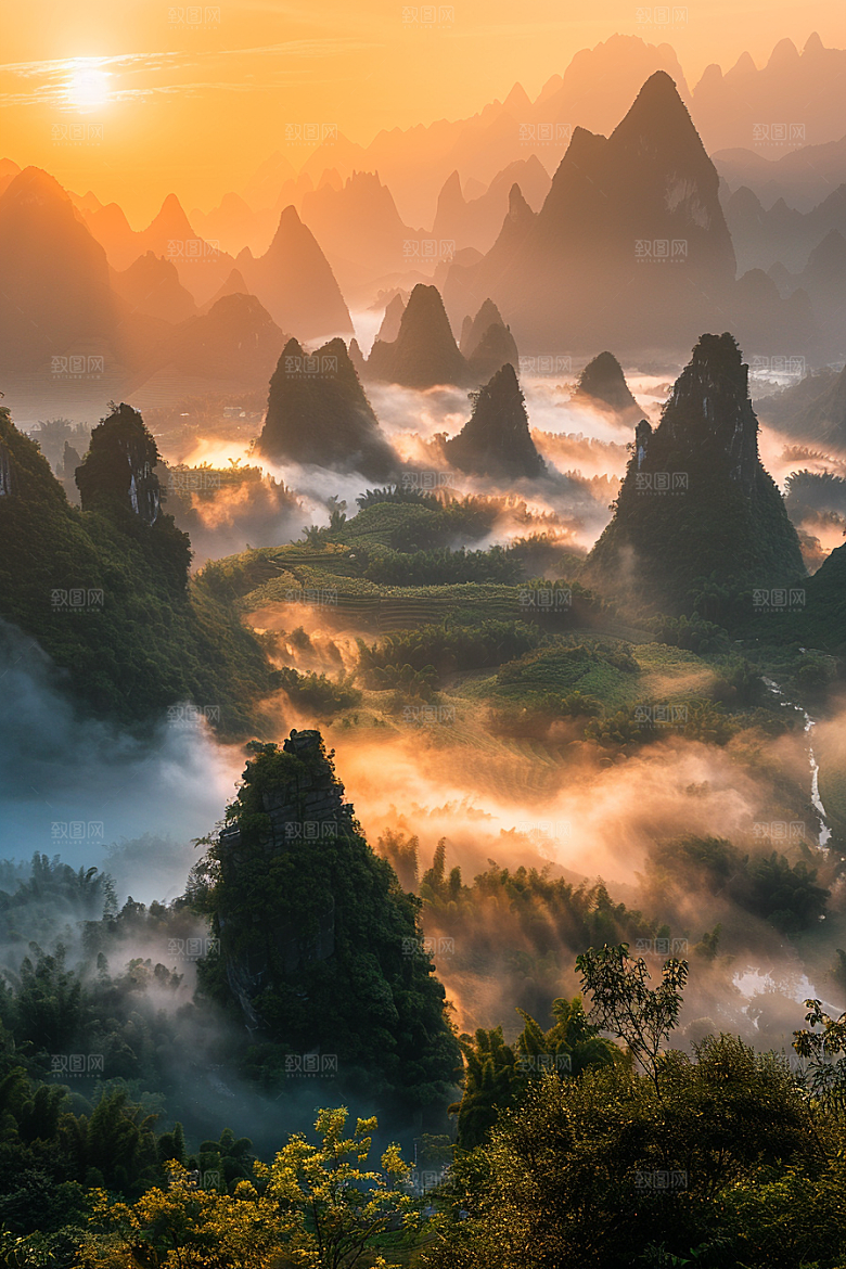 落日风光风景户外素材