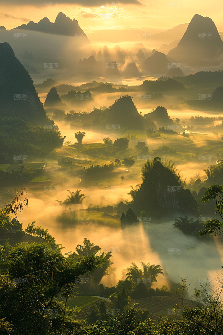 落日风光余晖景色素材