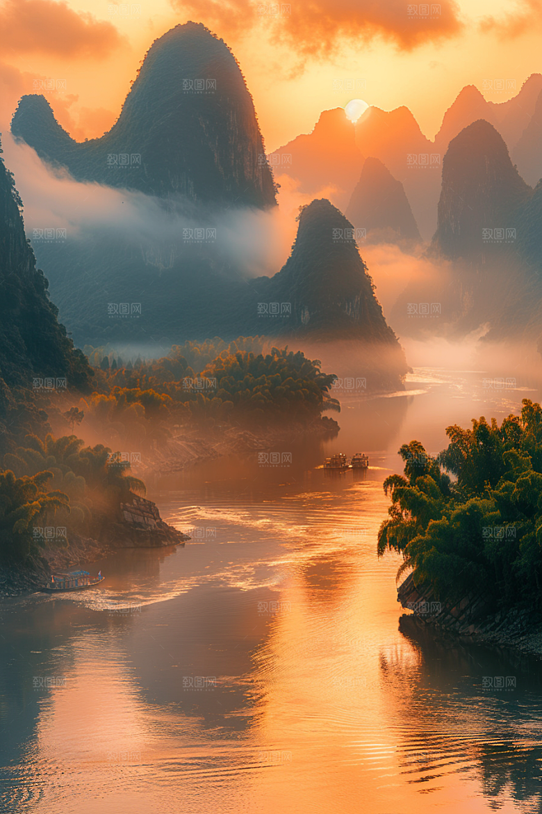 落日风光傍晚风景素材