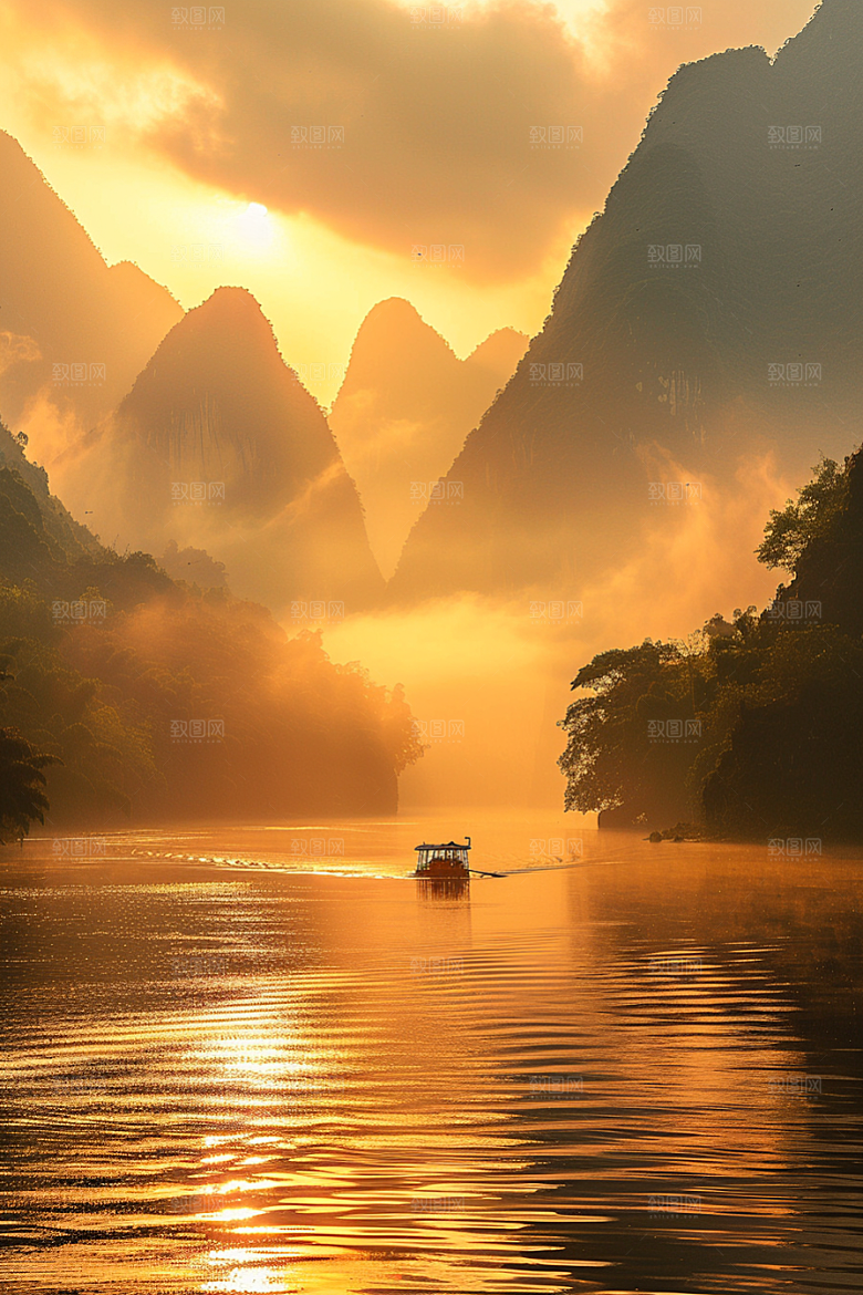 落日风光户外美景素材
