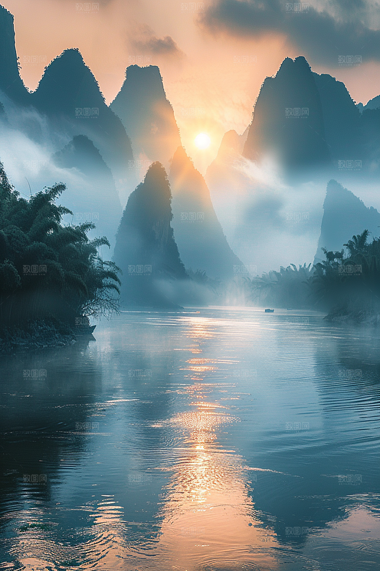 落日风光美景晚霞素材