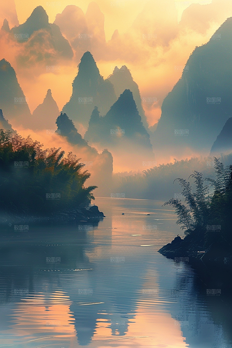 落日风光户外风景素材