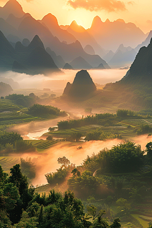 落日风光美景高清素材