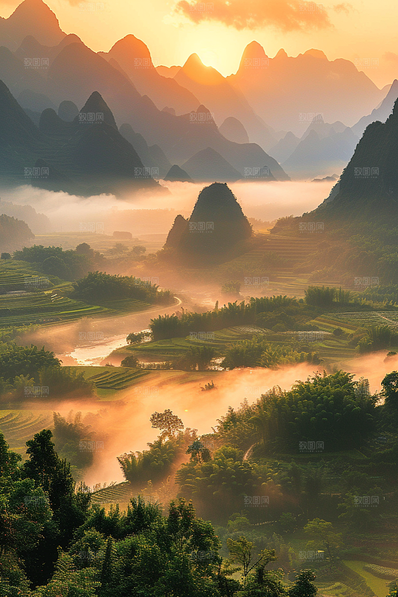 落日风光美景高清素材